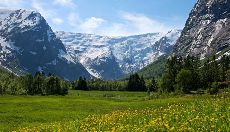 Autorundreisen Norwegen Briksdalsbreen