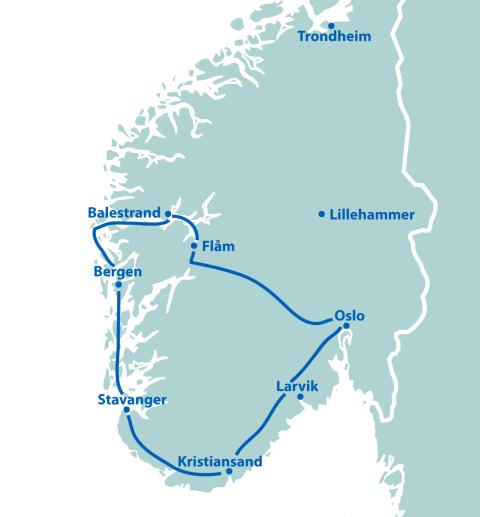 Bahn- & Schiffsreise Norwegen mit Flåmbahn & Sognefjord - 11 Tage ab/bis Oslo