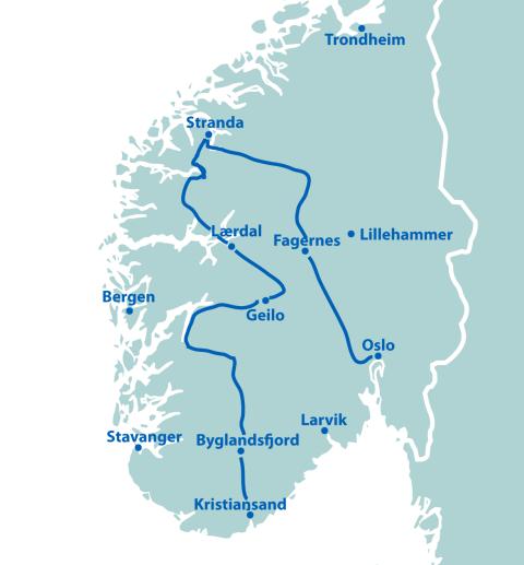 Campingplatz Hütten Tour - 13 Tage ab Kristiansand/bis Oslo