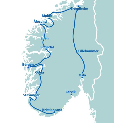 Fjordnorwegen intensiv - 16 Tage ab Kristiansand/bis Oslo