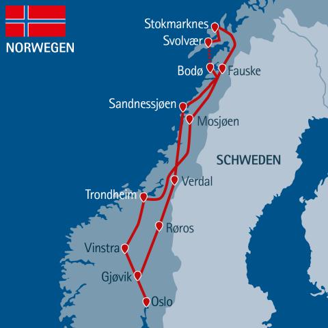 Norwegen mit den Lofoten - 14 Tage ab/bis Oslo