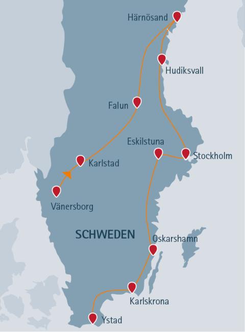 Schweden gemütlich - 17 Tage ab Göteborg/bis Ystad