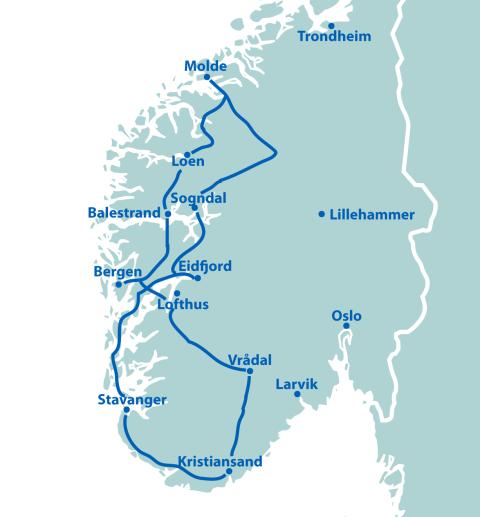 Norwegens schöne Panoramastraßen - 13 Tage ab/bis Kristiansand