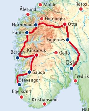 Norwegische Highlights - 11 Tage ab Stavanger/bis Oslo