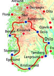 Norwegens schöner Süden mit Standard Hotels - 11 Tage ab/bis Oslo