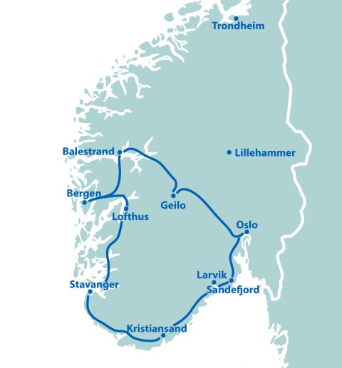 Norwegens schöner Süden mit Ambiente Hotels - 11 Tage ab/bis Oslo