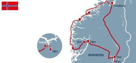 Schnupperreise mit Bahn & Schiff: Fjordnorwegen zum Verlieben - 11 Tage ab/bis Kiel